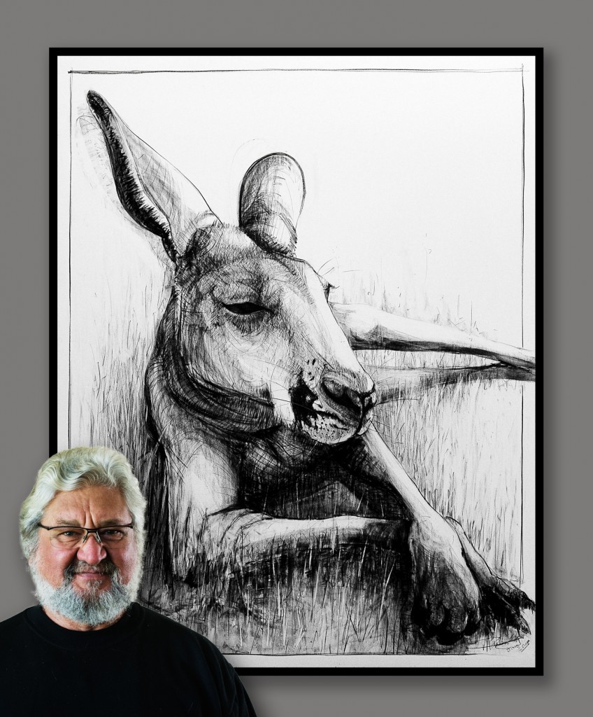 Drawing of Kangaroo 27 b by Michael Chorney Ⓒ